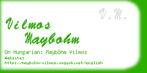 vilmos maybohm business card